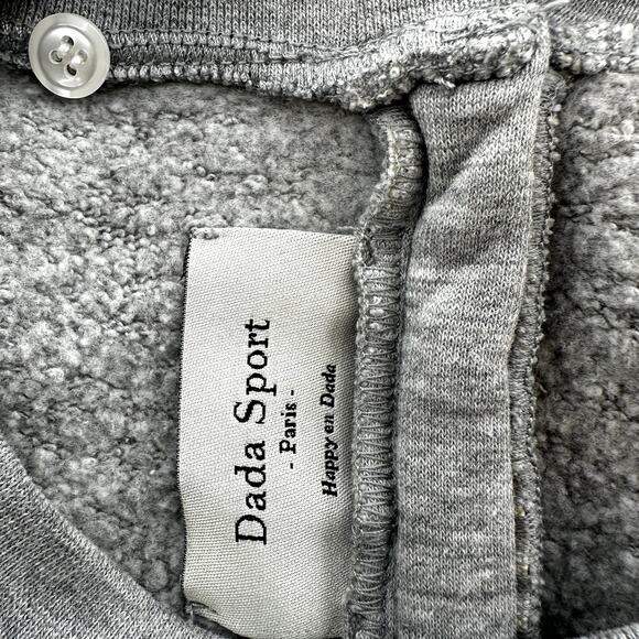 Dada Sport Sweatshirt Round Neck Pullover Back Zip Cozy Outdoor Heather Gray S - Picture 2 of 4